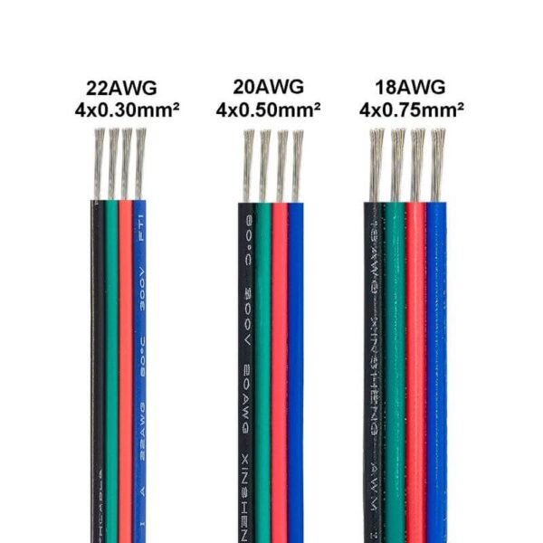 RGB-LED-Strip-4pin-Wires Electric-Cable 1