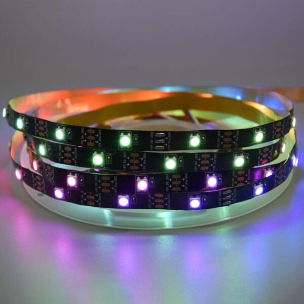 WS2812B LED Pixel Strip 30LEDs/m Individually Addressable LED Strip Black PCB 02