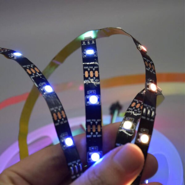 WS2812B LED Pixel Strip 30LEDs/m Individually Addressable LED Strip Black PCB 04