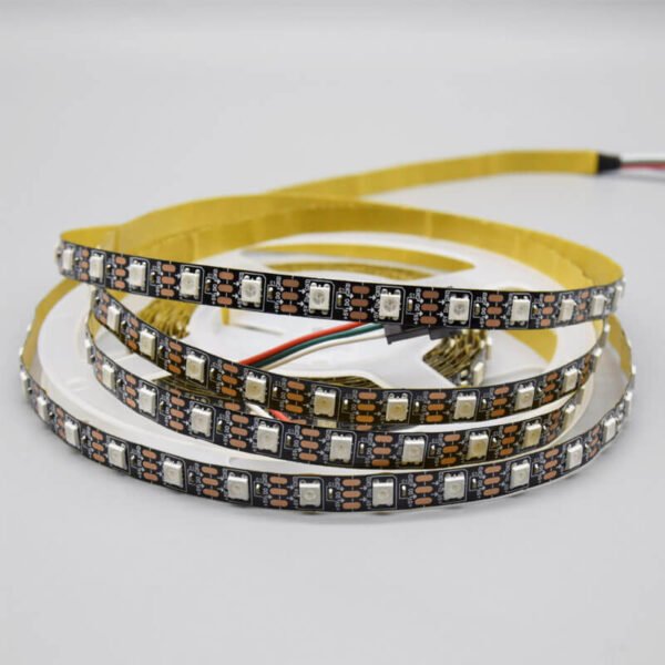 5V WS2812B RGB Pixel LED Strip - Programmable, Addressable, 60 LEDs/m, Black PCB