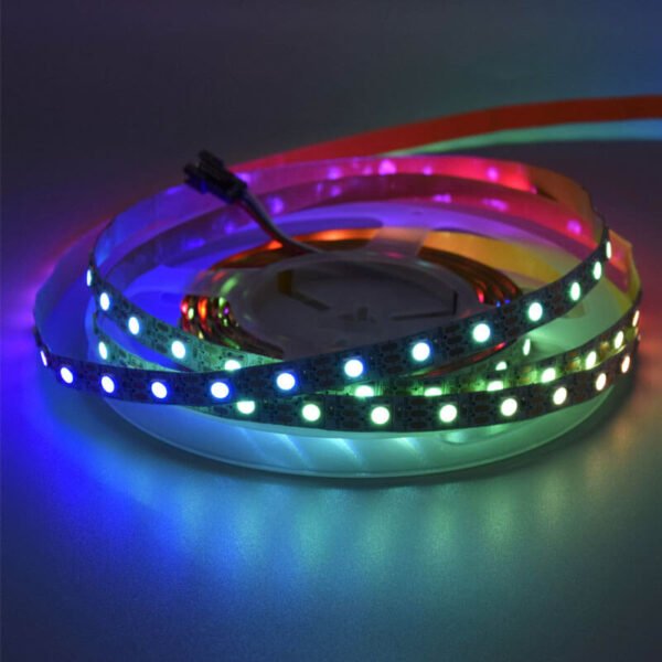 5V WS2812B RGB Pixel LED Strip - , Addressable, 60 LEDs/m, White PCB 04